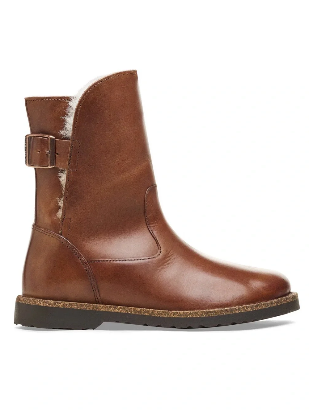 Birkenstock Women's Brown Leather Uppsala Shearling-Lined Ankle Boots